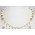 Women's Necklace 925 Sterling Silver gold plated culture white pearl stone P 464